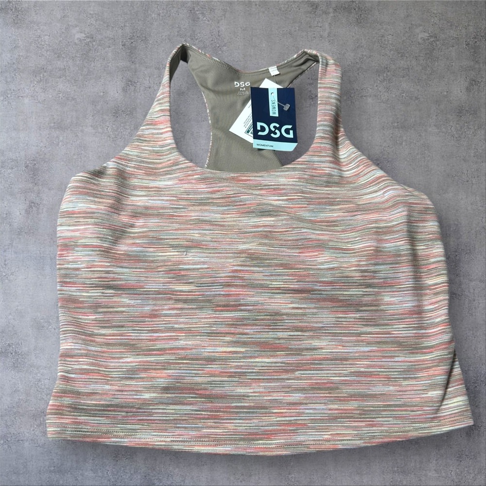 NEW DSG Momentum Crop Tank Top Womens Medium Tan Space Dye Moisture Wicking UV‎